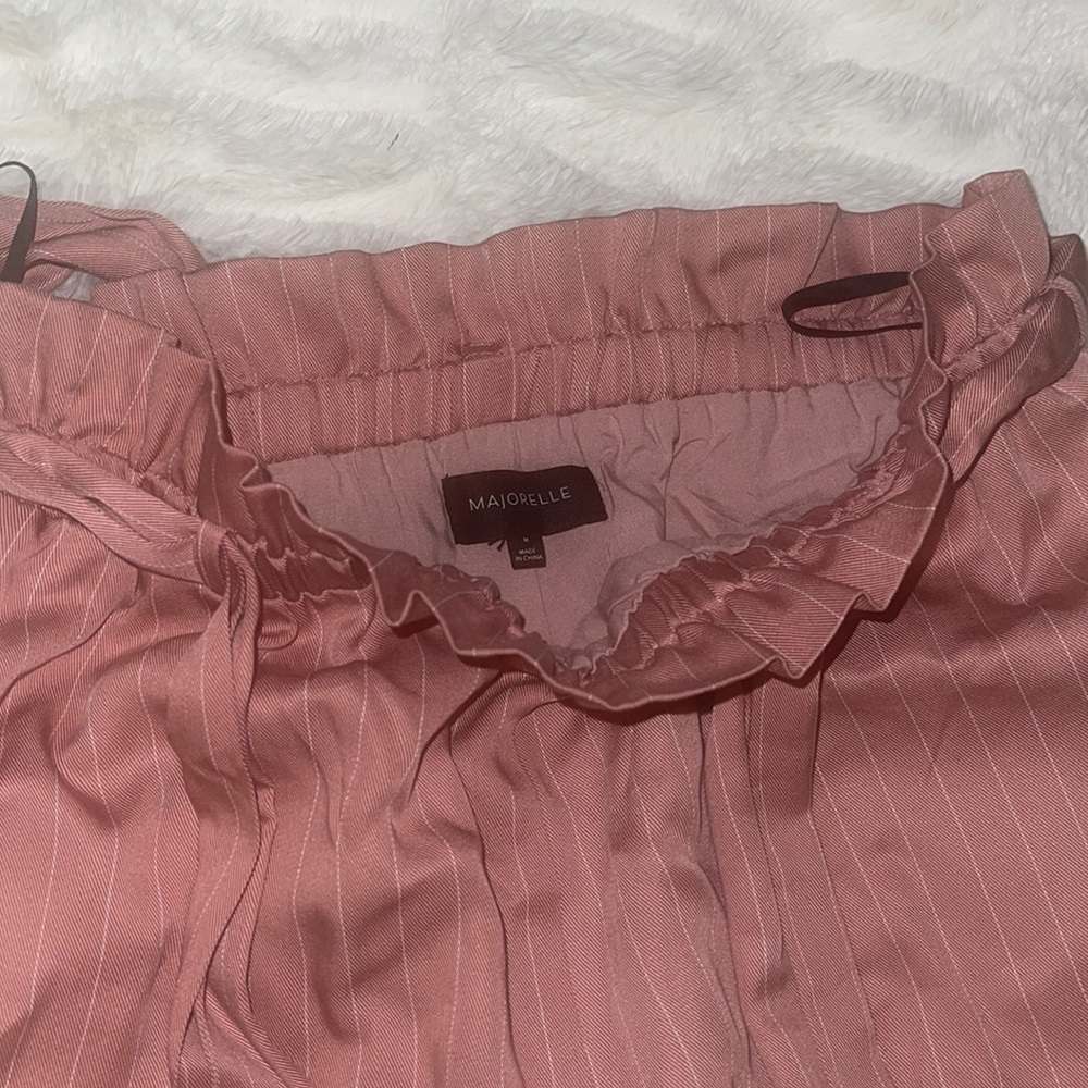 Tristan Crop Pant in Mauve & White